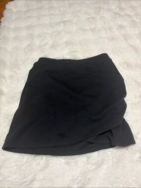 SO Black Wrap-Front Mini Skirt